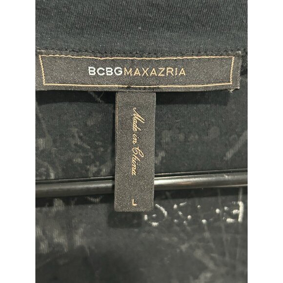 BCBGMaxAzria Burnout Graphic Short Sleeve T-Shirt Black Sz Large Scoop Neck Tee - Picture 5 of 9